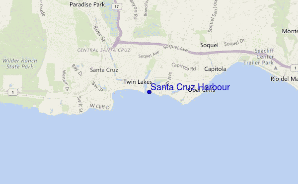 mappa di localizzazione di Santa Cruz Harbour