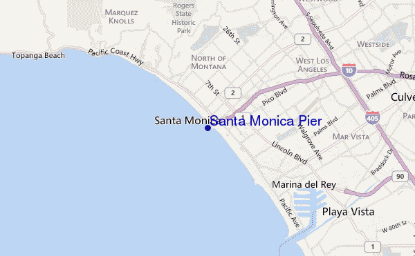 mappa di localizzazione di Santa Monica Pier
