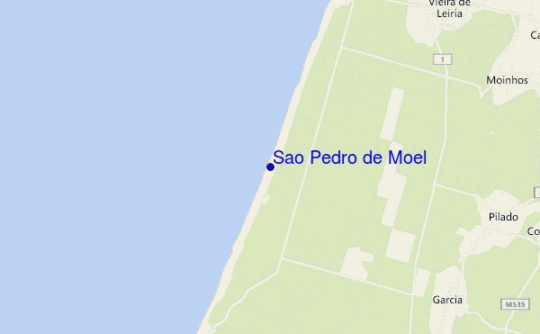 mappa di localizzazione di Sao Pedro de Moel
