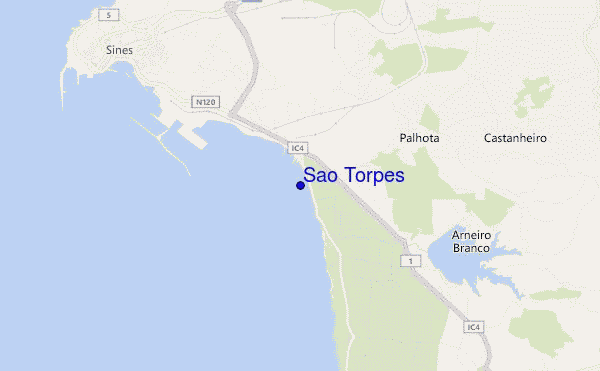 mappa di localizzazione di Sao Torpes