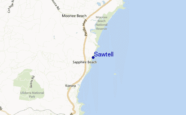 mappa di localizzazione di Sawtell