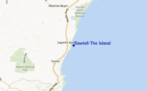 mappa di localizzazione di Sawtell-The Island