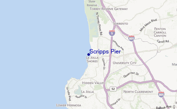 mappa di localizzazione di Scripps Pier