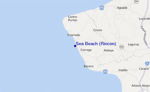 mappa di localizzazione di Sea Beach (Rincon)