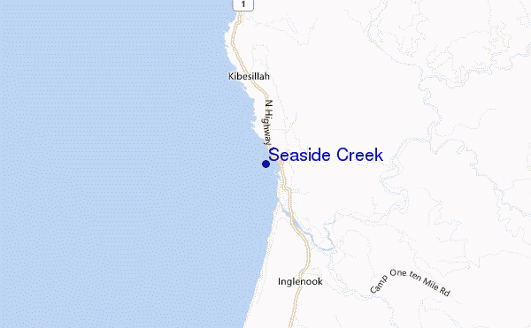 mappa di localizzazione di Seaside Creek