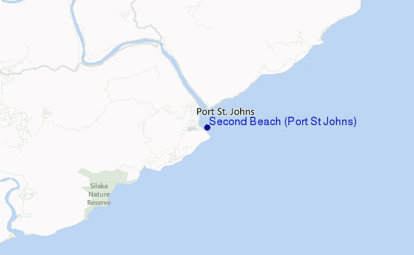 mappa di localizzazione di Second Beach (Port St Johns)