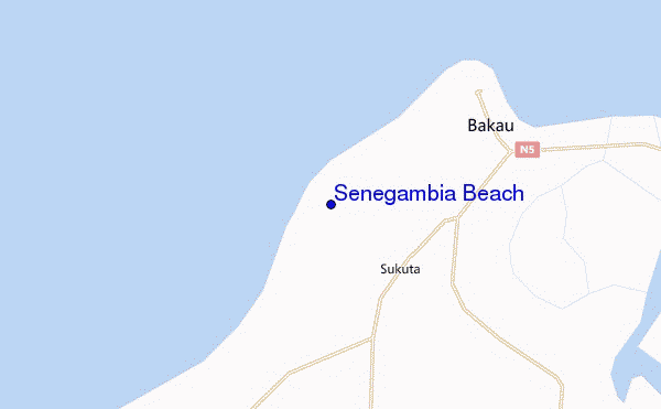 mappa di localizzazione di Senegambia Beach