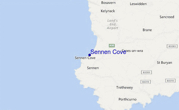 mappa di localizzazione di Sennen Cove