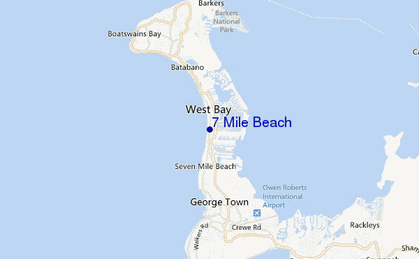 mappa di localizzazione di 7 Mile Beach