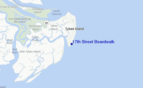mappa di localizzazione di 17th Street Boardwalk