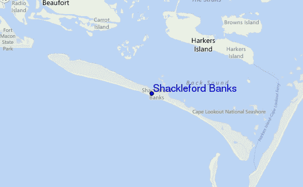 mappa di localizzazione di Shackleford Banks