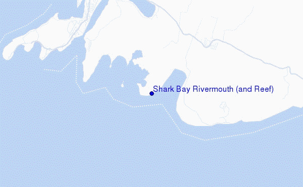 mappa di localizzazione di Shark Bay Rivermouth (and Reef)