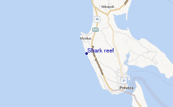 mappa di localizzazione di Shark reef