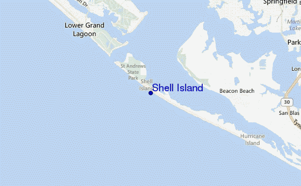 mappa di localizzazione di Shell Island