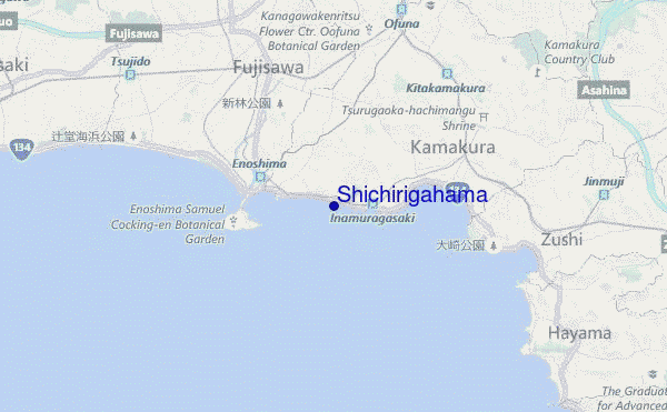 mappa di localizzazione di Shichirigahama