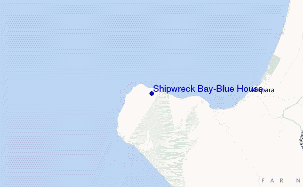 mappa di localizzazione di Shipwreck Bay-Blue House