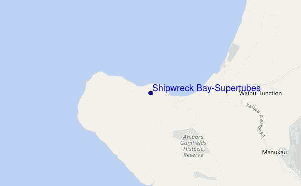 mappa di localizzazione di Shipwreck Bay-Supertubes