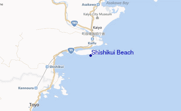 mappa di localizzazione di Shishikui Beach
