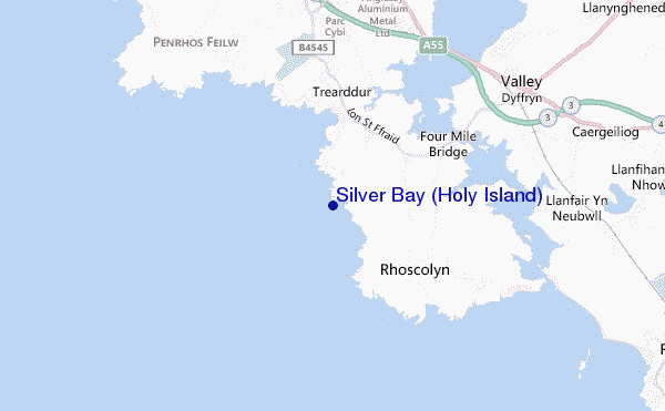 mappa di localizzazione di Silver Bay (Holy Island)