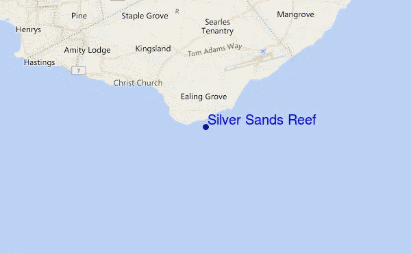 mappa di localizzazione di Silver Sands Reef