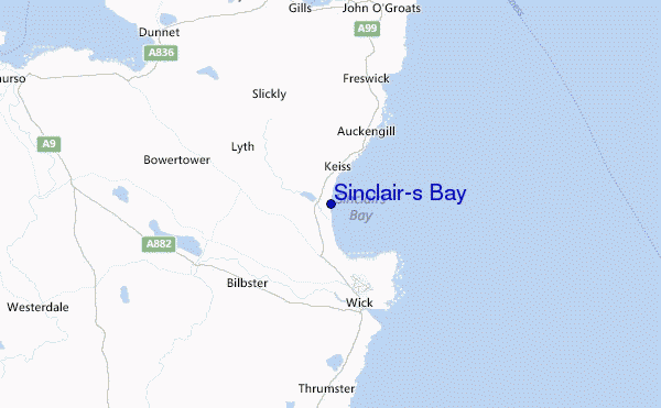 Sinclair's Bay Location Map