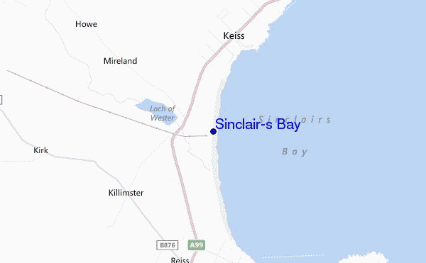 mappa di localizzazione di Sinclair's Bay