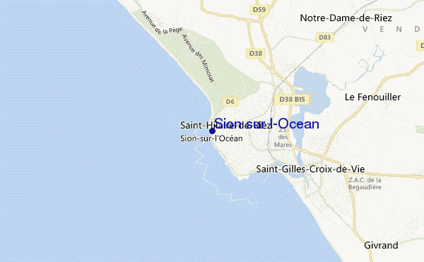 mappa di localizzazione di Sion sur l'Ocean
