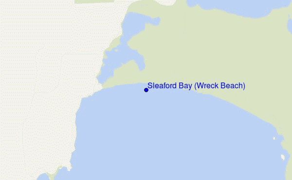 mappa di localizzazione di Sleaford Bay (Wreck Beach)