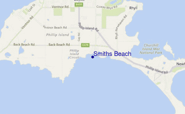 mappa di localizzazione di Smiths Beach