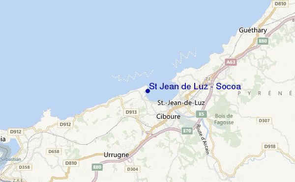 mappa di localizzazione di St Jean de Luz - Socoa