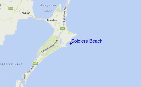 mappa di localizzazione di Soldiers Beach
