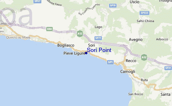 mappa di localizzazione di Sori Point