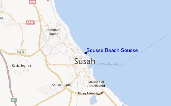 mappa di localizzazione di Sousse Beach Sousse