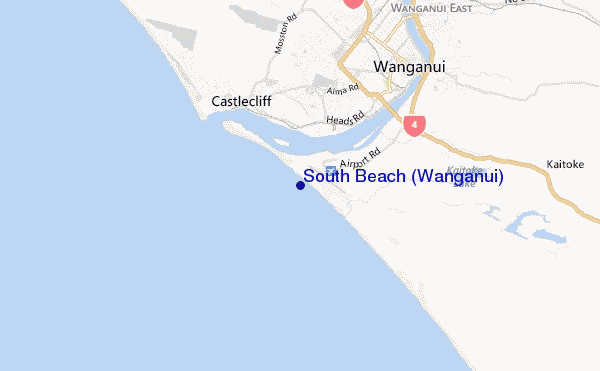 mappa di localizzazione di South Beach (Wanganui)