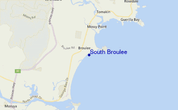 mappa di localizzazione di South Broulee