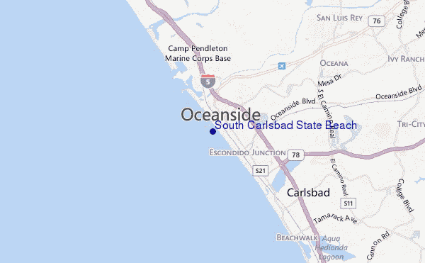 mappa di localizzazione di South Carlsbad State Beach