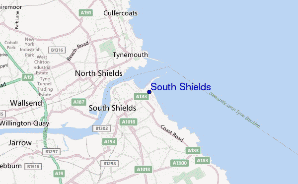 mappa di localizzazione di South Shields
