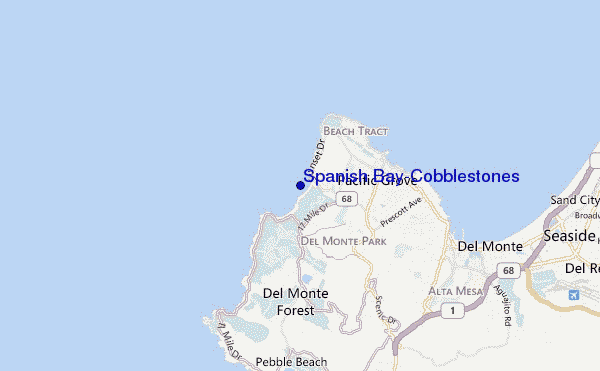 mappa di localizzazione di Spanish Bay-Cobblestones