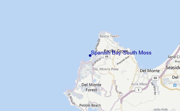 mappa di localizzazione di Spanish Bay-South Moss