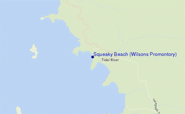mappa di localizzazione di Squeaky Beach (Wilsons Promontory)