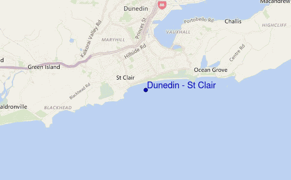 mappa di localizzazione di Dunedin - St Clair