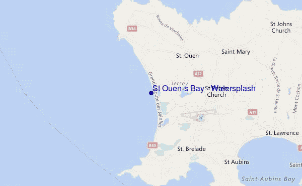 mappa di localizzazione di St Ouen's Bay - Watersplash