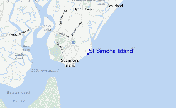 mappa di localizzazione di St Simons Island