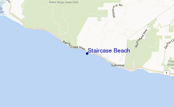 mappa di localizzazione di Staircase Beach