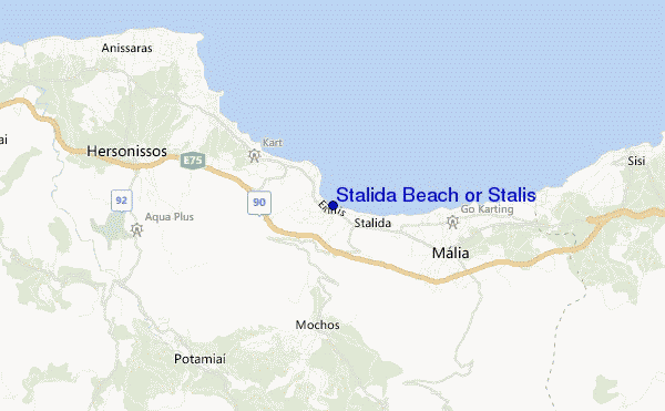 mappa di localizzazione di Stalida Beach or Stalis