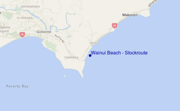 mappa di localizzazione di Wainui Beach - Stockroute