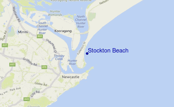mappa di localizzazione di Stockton Beach