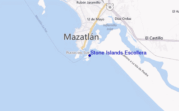 mappa di localizzazione di Stone Islands Escollera
