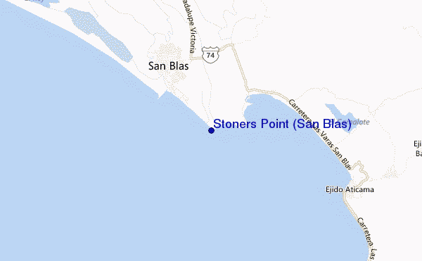 mappa di localizzazione di Stoners Point (San Blas)