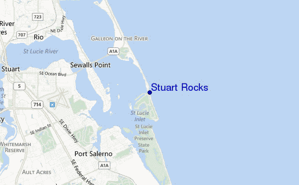 mappa di localizzazione di Stuart Rocks